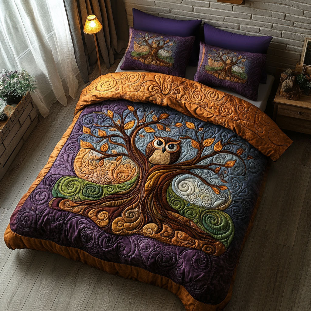 Owl Standing In The Tree DH1909014CL Duvet Cover Set