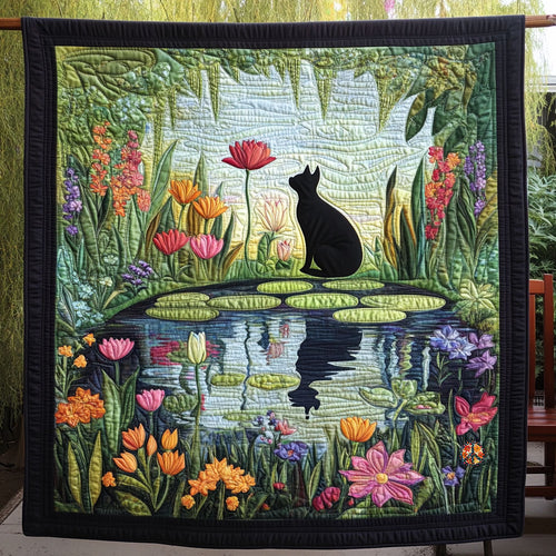 Cat By The Pond WJ3010007CL Quilt