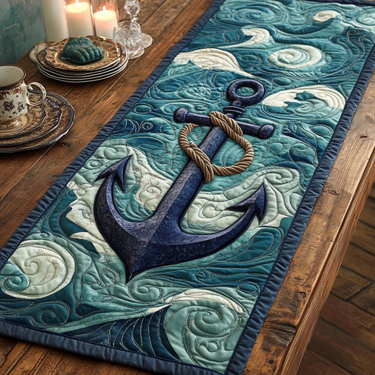 Anchor Waves CW2006001CL Quilted Table Runner