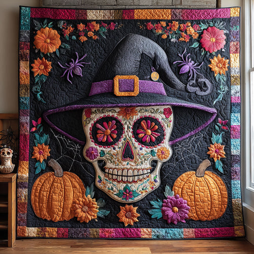Floral Pumpkin Skull CW2008031CL Quilt