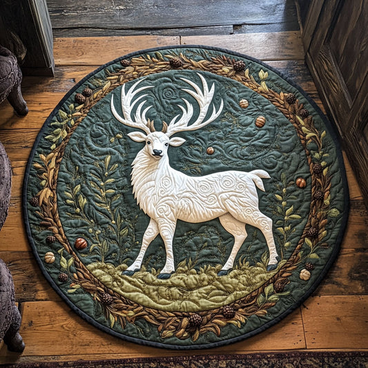 Charming White Deer CP1607055CL Quilted Round Mat