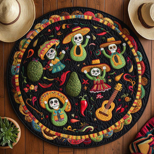 Avocado Party WN2103005CL Quilted Round Mat