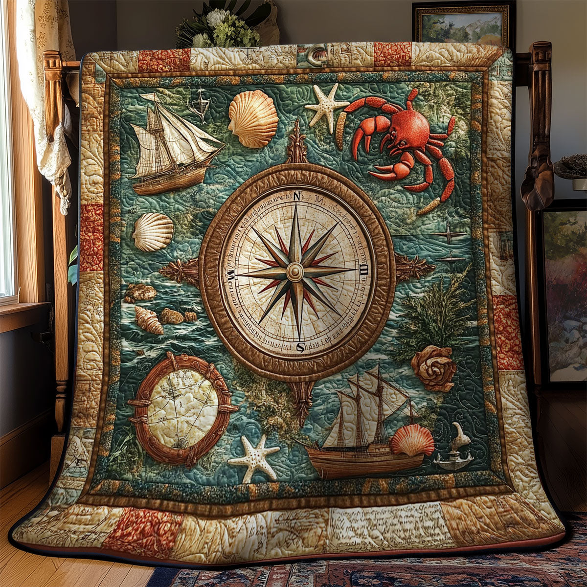 Compass In Ocean WY2201056CL Quilt