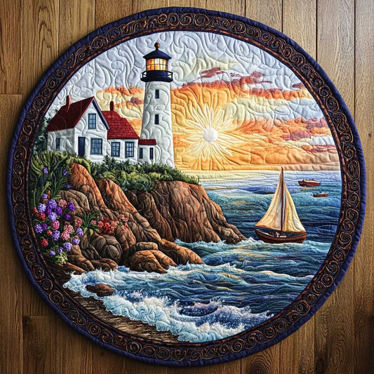 Sunrise Over The Sea CQ1205036CL Quilted Round Mat