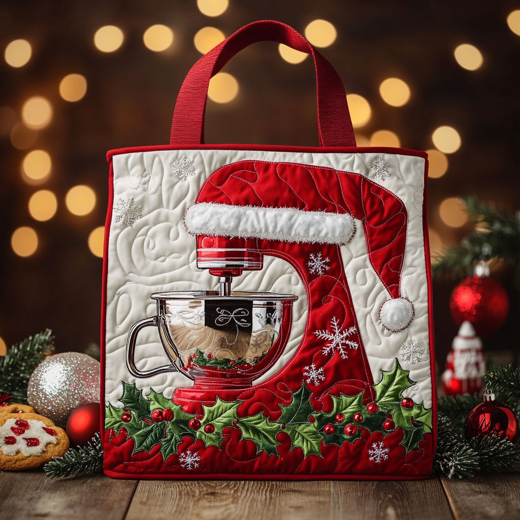 Festive Cream Flour Mixer Machine WN0411023CL Quilted Tote Bag