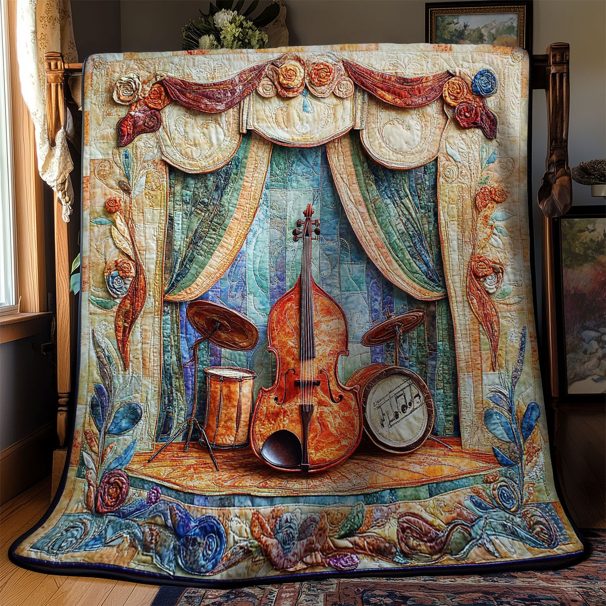 Drum And Cello WY1802016CL Quilt