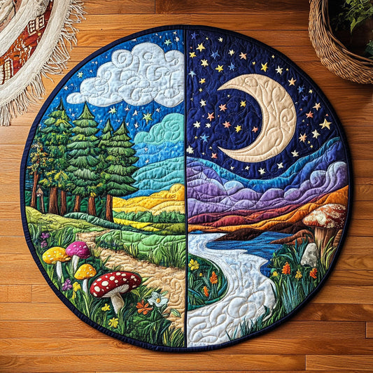 Day and Night WJ1705017CL Quilted Round Mat