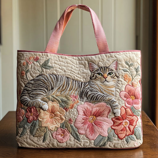 Rosy Whiskers CP0110212CL Quilted Tote Bag