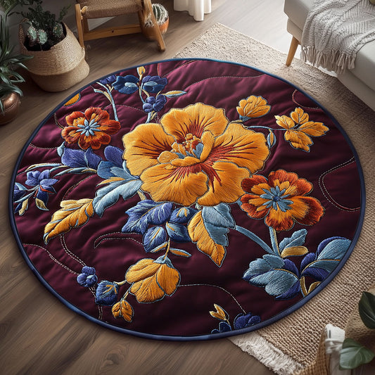 Royal Golden Flower WP0705020CL Quilted Round Mat