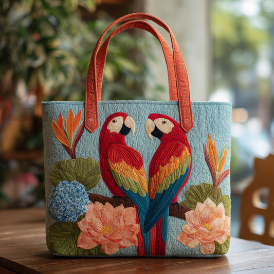 Jungle Harmony Parrot CW2609010CL Quilted Tote Bag