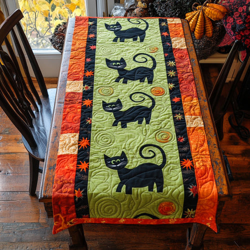 Spooky Kitties WY0505034CL Quilted Table Runner