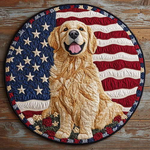 Golden Patriotic CM2205016CL Quilted Round Mat