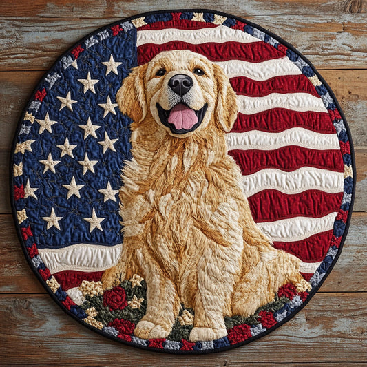 Golden Patriotic CM2205016CL Quilted Round Mat
