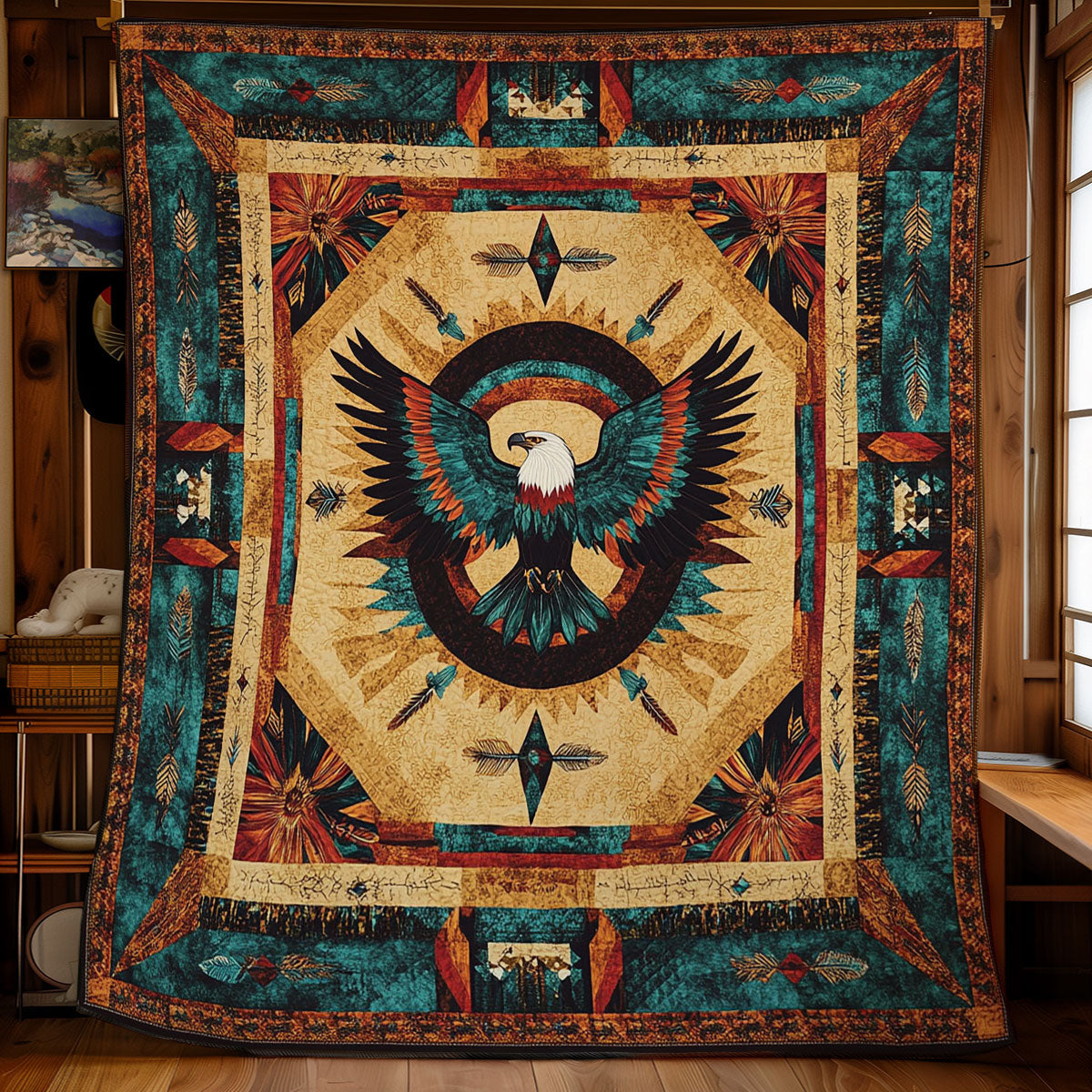 Glorious Eagle Native American WY2101055CL Quilt