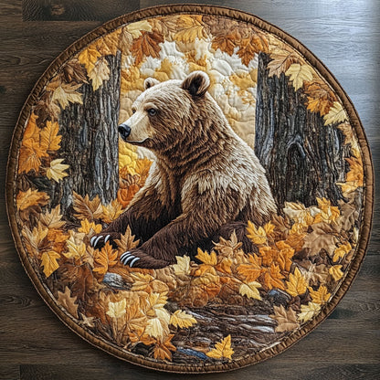 Bear Autumn Forest CW1007002CL Quilted Round Mat
