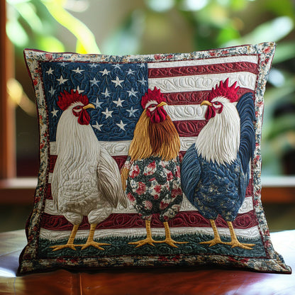 Farmhouse Patriot Rooster WN1002105CL Quilt Pillow Case