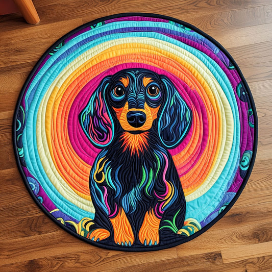 Lovely Dachshund WX2805025CL Quilted Round Mat
