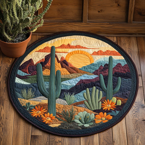 Desert Cacti CW2005263CL Quilted Round Mat