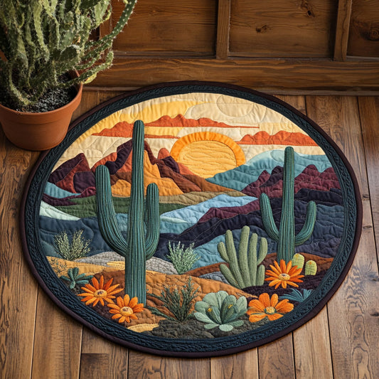 Desert Cacti CW2005263CL Quilted Round Mat