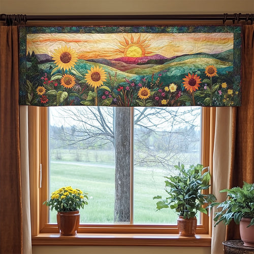 Golden Sunflower WN2003059CL Quilted Valance