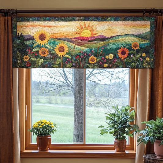 Golden Sunflower WN2003059CL Quilted Valance