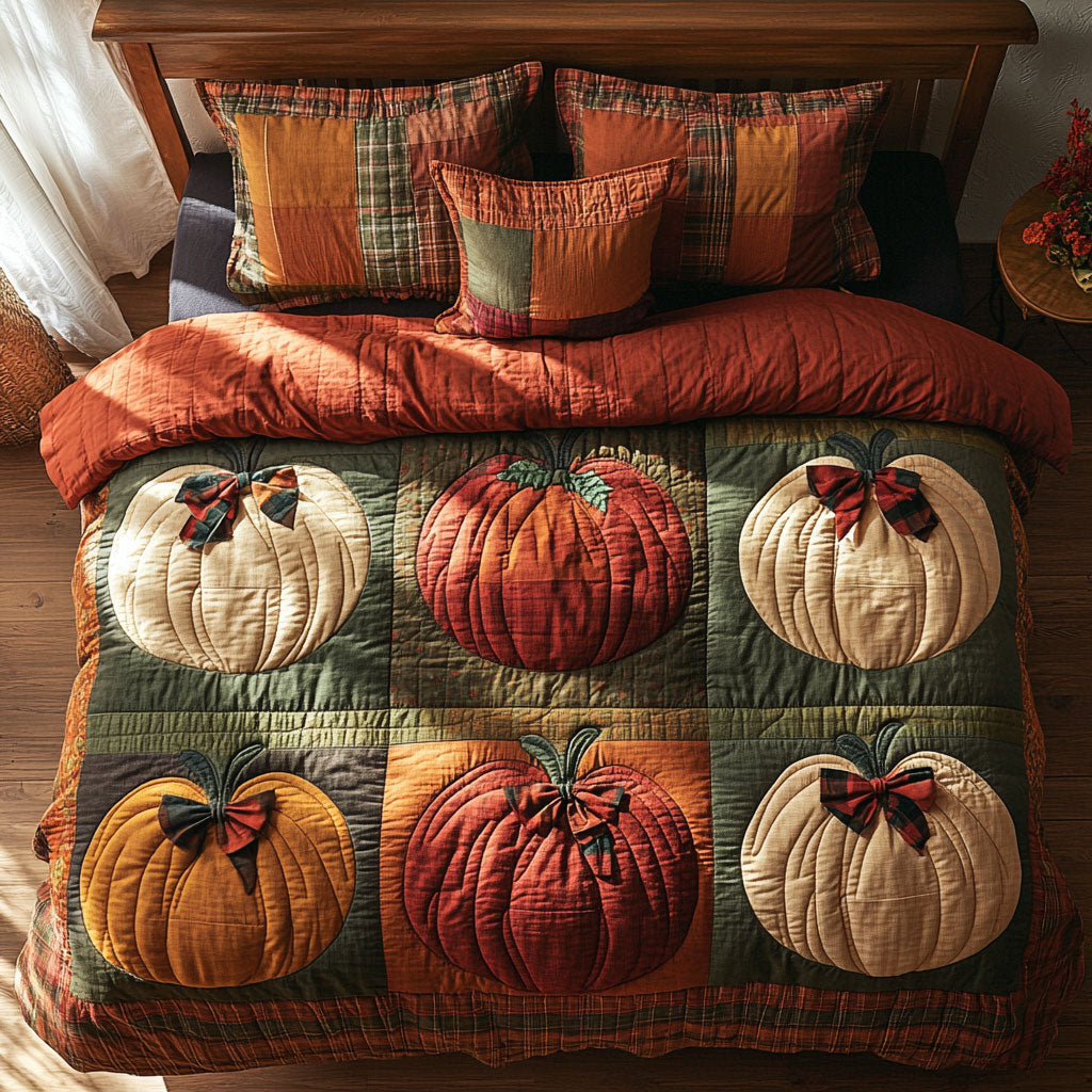 Vintage Pumpkin Patchwork WY1508027CL Duvet Cover Set