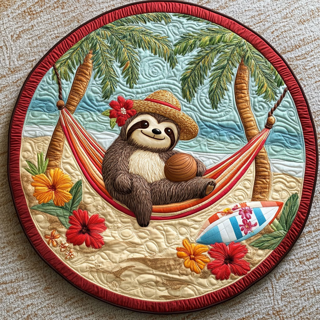 Sloth's Margarita LT2011021CL Quilted Round Mat