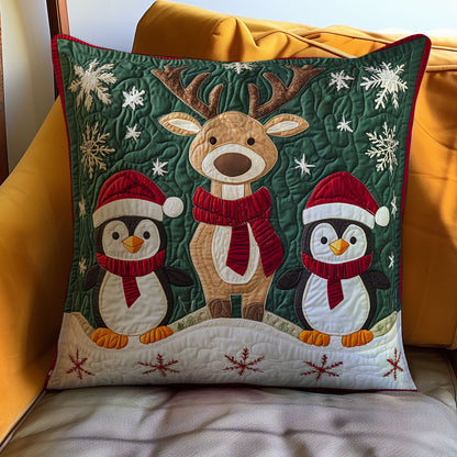 Christmas Reindeer And Penguin WJ2711045CL Quilt Pillow Case