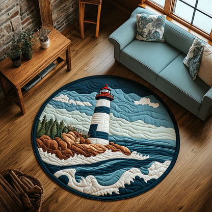 Coastal Lighthouse CW1301132CL Quilted Round Mat