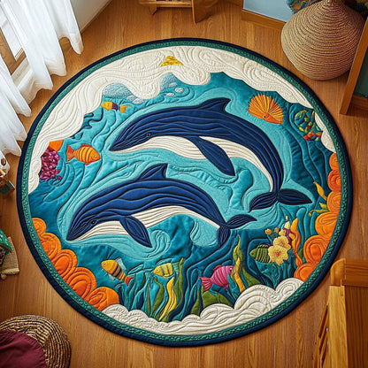 Whale Dance WY3005046CL Quilted Round Mat