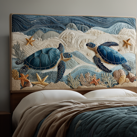 Sea Turtle XR1612007CL Quilted Headboard Slipcover
