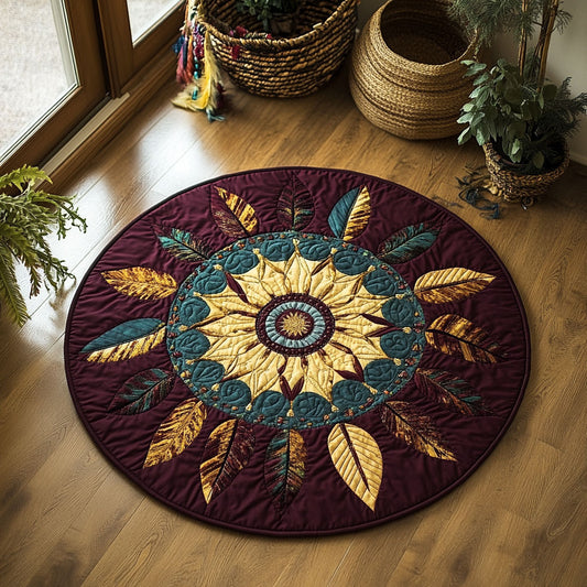 Sacred Sunburst WY0107007CL Quilted Round Mat