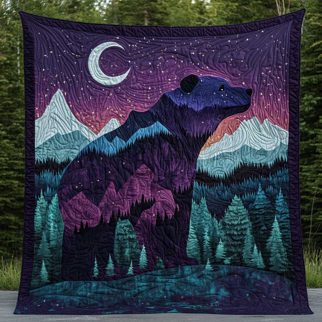 Night Forest Bear WP1202022CL Quilt