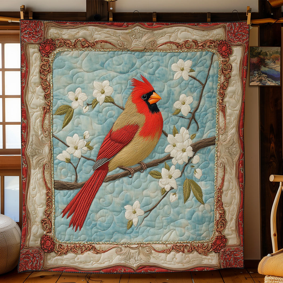 Spring Cardinal Patch WN2905071CL Quilt