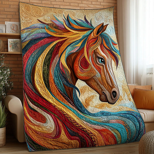 Vibrant Horse Spirit In Swirling Colors DH1009022CL Quilt