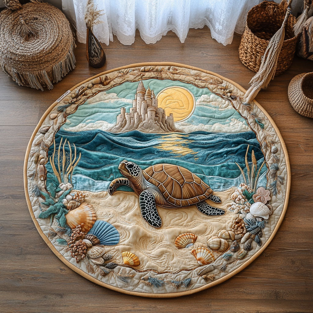 Coastal Turtle WY2205034CL Quilted Round Mat
