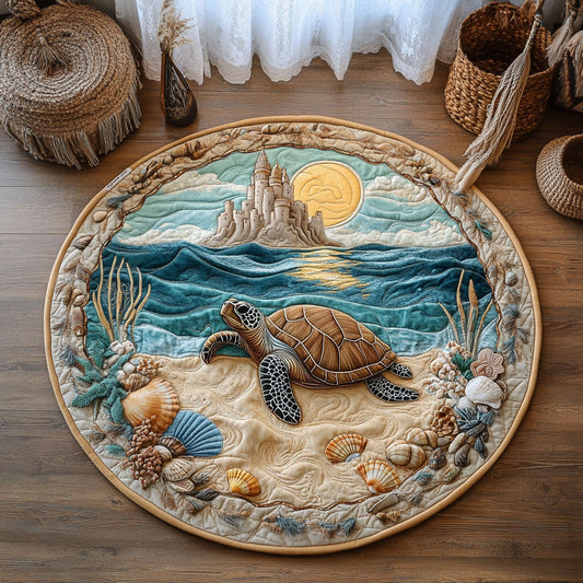 Coastal Turtle WY2205034CL Quilted Round Mat