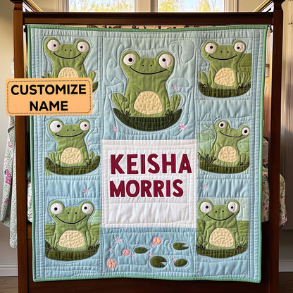 Frog Friend CP2607029CL Personalized Baby Quilt