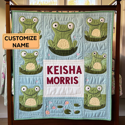 Frog Friend CP2607029CL Personalized Baby Quilt