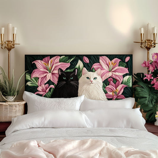 Cats in Bloom KL3012002CL Quilted Headboard Slipcover