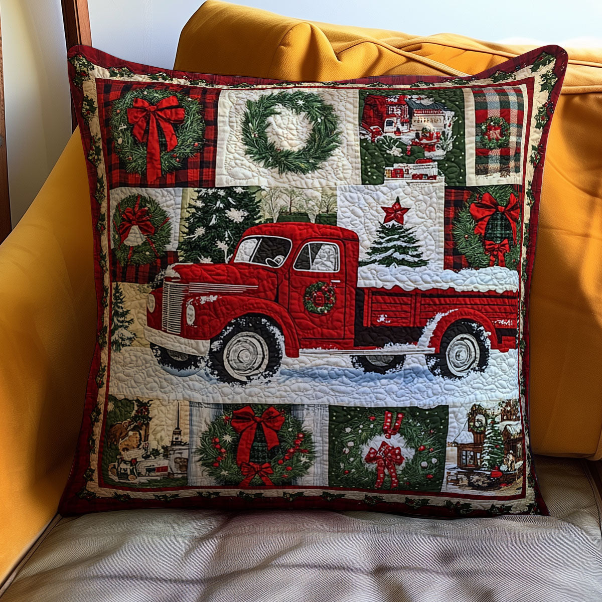 Christmas Red Car WJ1810031CL Quilt Pillow Case