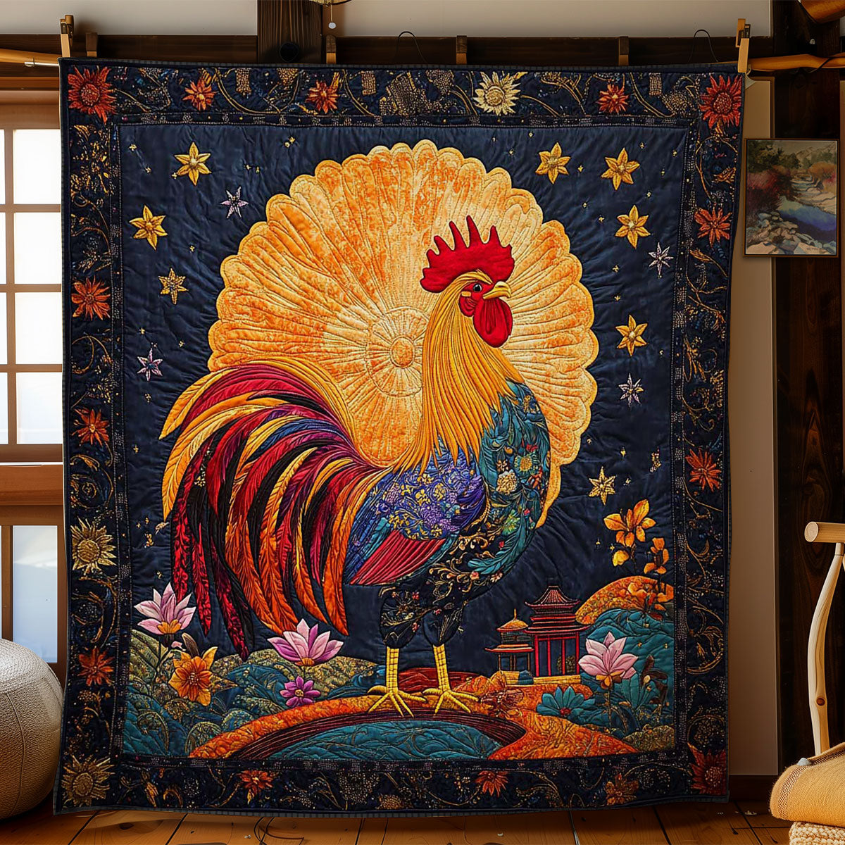 Sunrise Rooster WN1405048CL Quilt