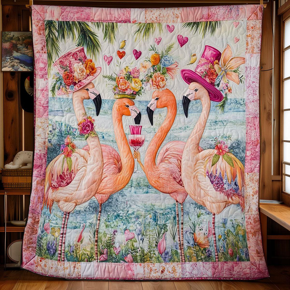 Lady Flamingo WY2001002CL Quilt