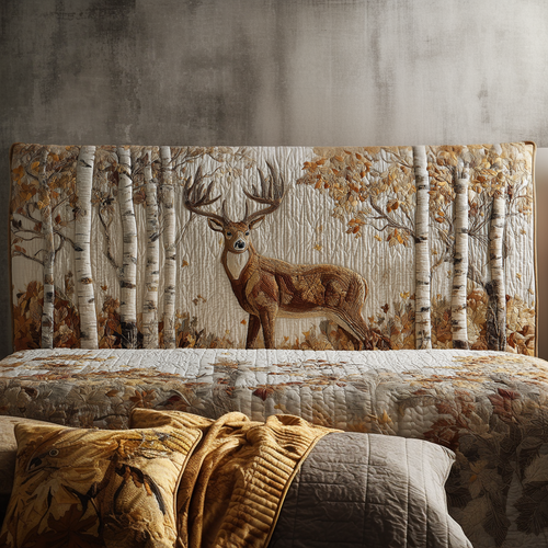 Deer In Forest XR1912015CL Quilted Headboard Slipcover