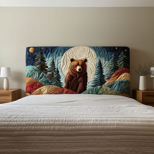 Moonlit Night Bear QA0201001CL Quilted Headboard Slipcover