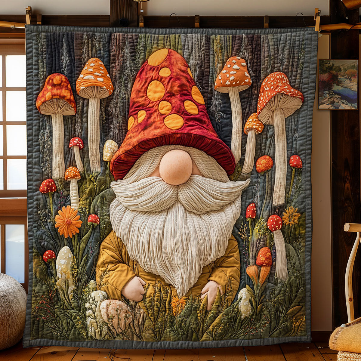 Gnome Among Blossoms WN1507026CL Quilt