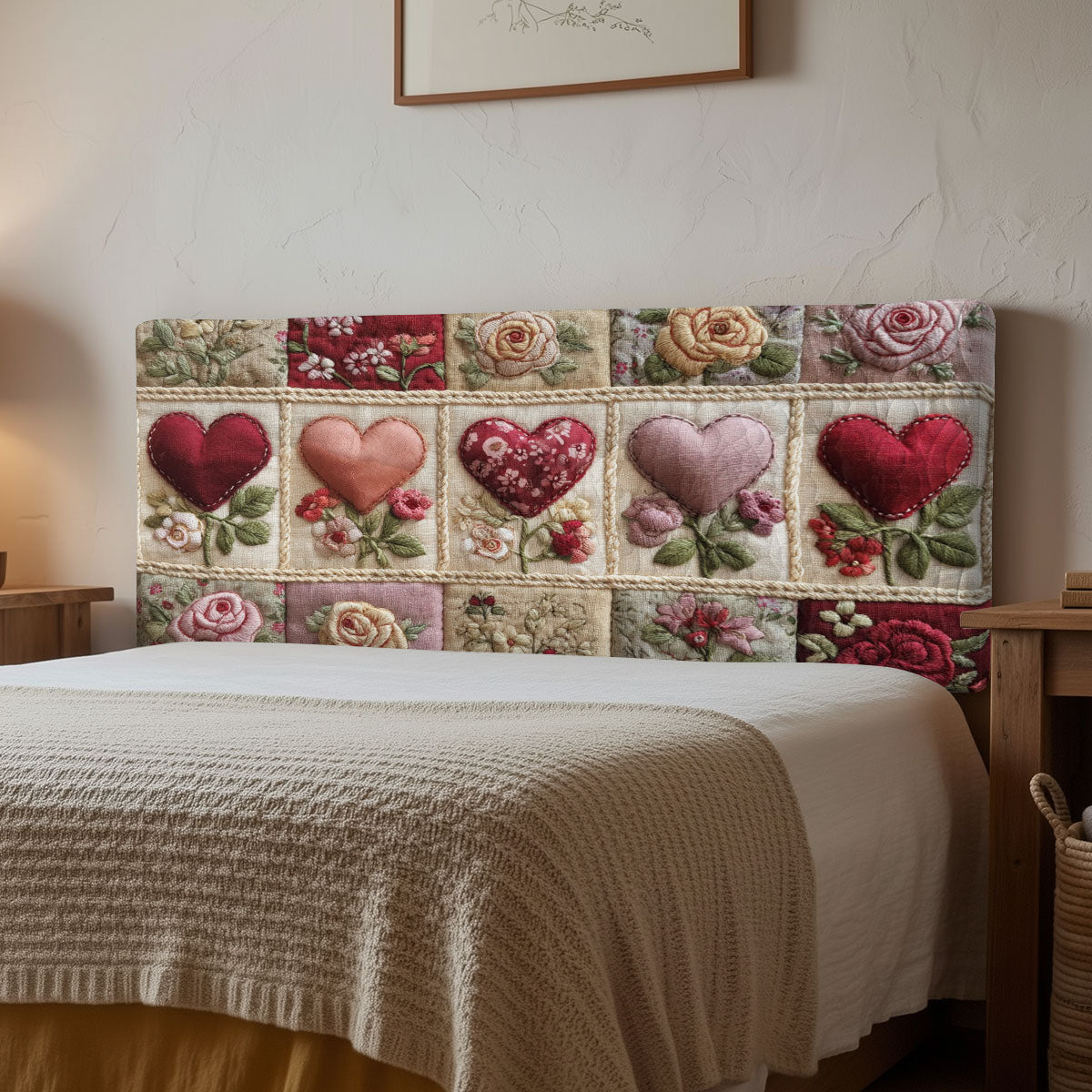 Floral Embrace CP2312018CL Quilted Headboard Slipcover