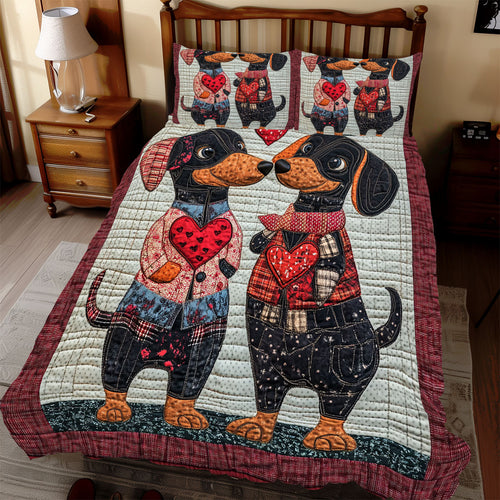 Dachshund Valentine WX0512049CL Duvet Cover Set