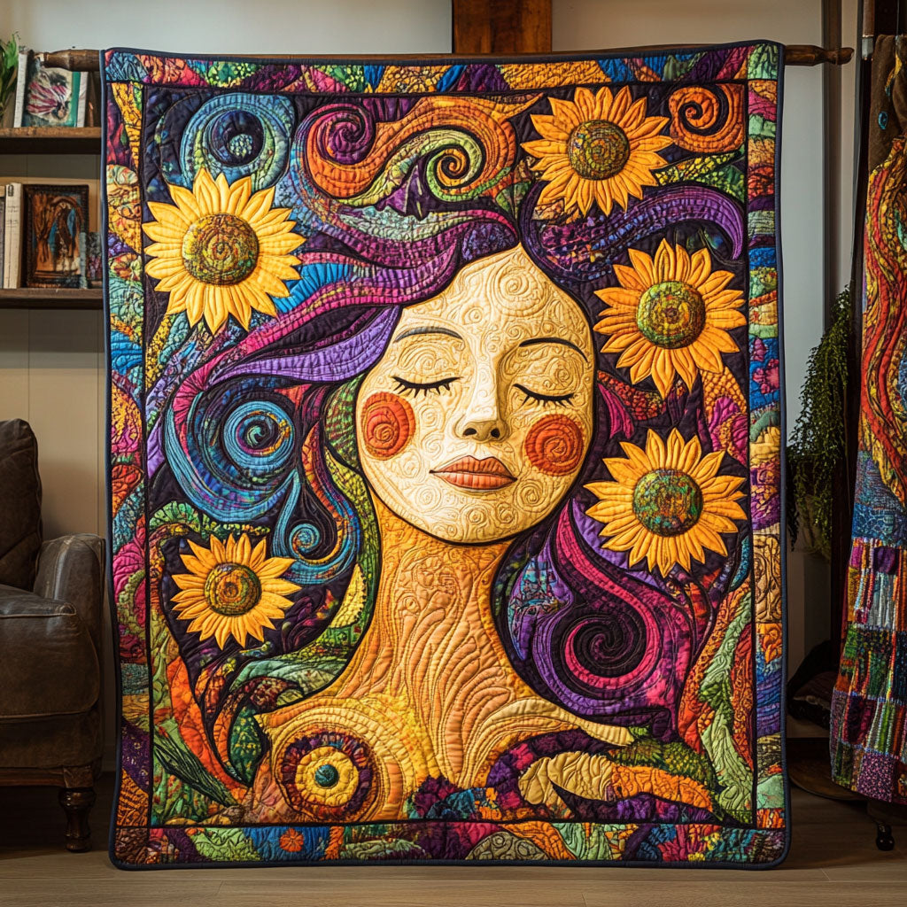 Boho Sunflower Muse WY0307013CL Quilt
