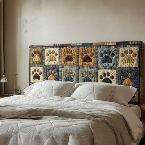 Patchwork Dog Paw WJ0812006CL Quilted Headboard Cover